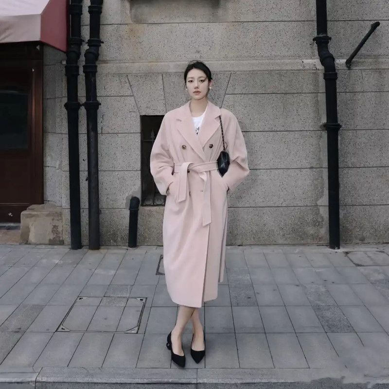 Max Mara MaxMara Pink Alpaca Wool Coat with Logo 0089 Size M / US 6-8 / IT 42-44 - 7 Thumbnail