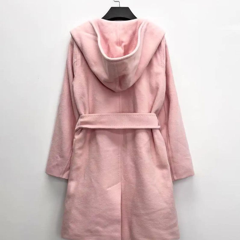 Max Mara MaxMara Pink Alpaca Wool Coat with Logo 0089 Size M / US 6-8 / IT 42-44 - 2 Thumbnail