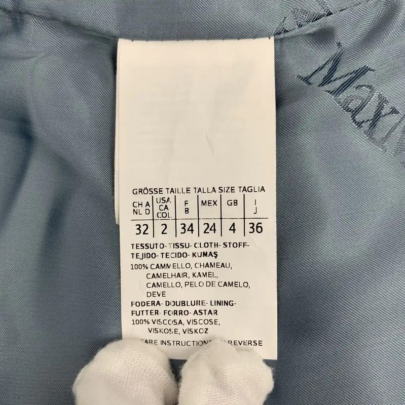 Max Mara MaxMara Elegant Blue Women's Coat 0089 Size XS / US 0-2 / IT 36-38 - 6 Thumbnail