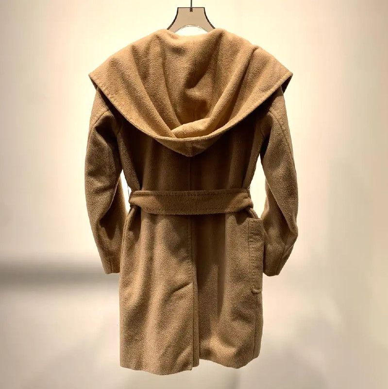 Max Mara MaxMara Women’s Wool Coat in Light Brown 0089 Size ONE SIZE - 5 Thumbnail
