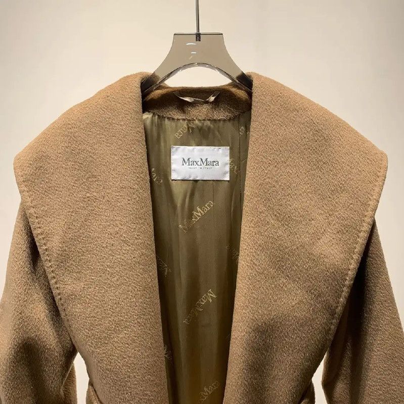Max Mara MaxMara Women’s Wool Coat in Light Brown 0089 Size ONE SIZE - 3 Thumbnail