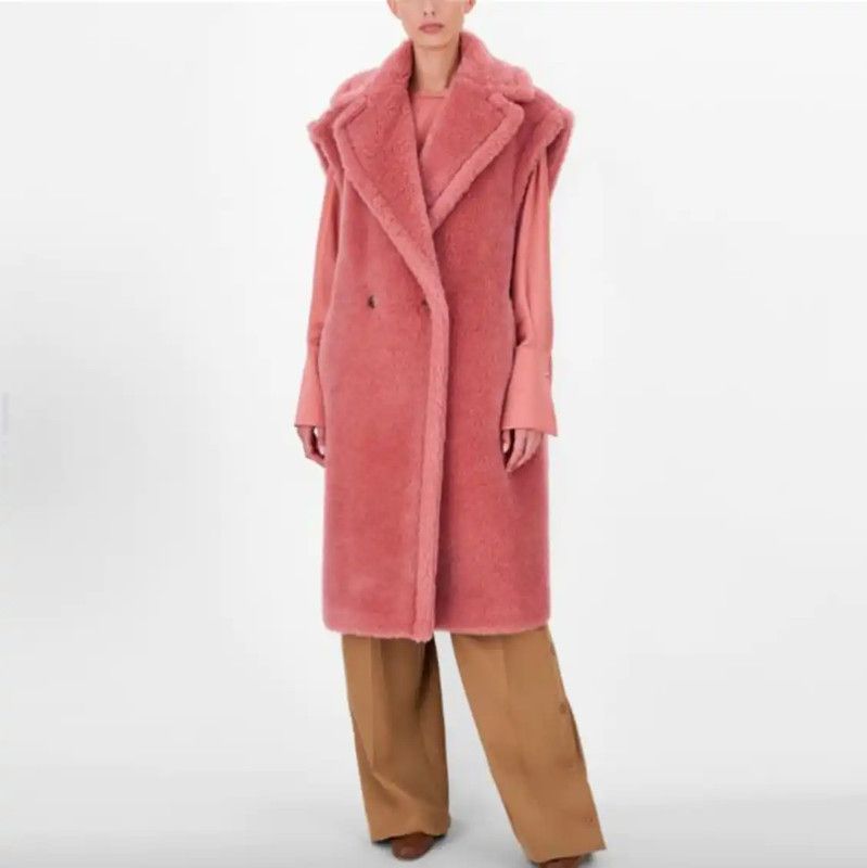 Max Mara MaxMara Pink Alpaca Wool Women's Coat 0089 Size S / US 4 / IT 40 - 7 Thumbnail