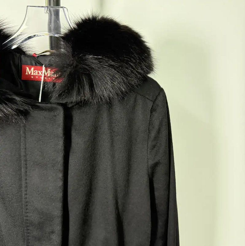 Max Mara MaxMara Black Cashmere Women's Coat 0089 Size S / US 4 / IT 40 - 4 Thumbnail