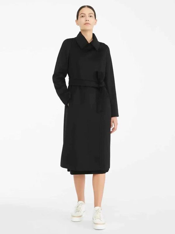 Max Mara MaxMara Elegant Black Wool Winter Coat 0089 Size XS / US 0-2 / IT 36-38 - 5 Thumbnail