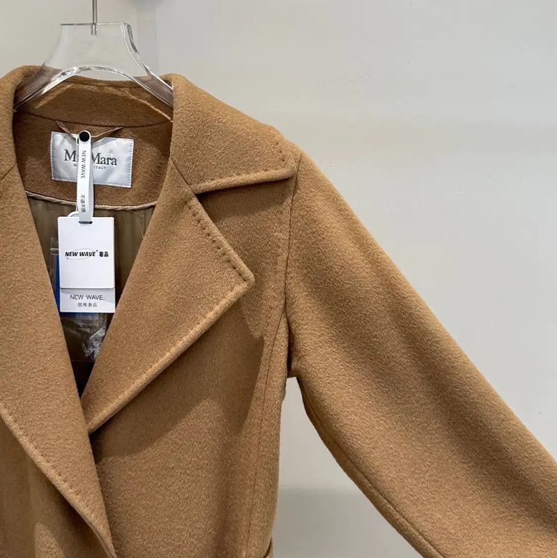 Max Mara MaxMara Classic Long Coat in Khaki 0089 Size XS / US 0-2 / IT 36-38 - 4 Thumbnail