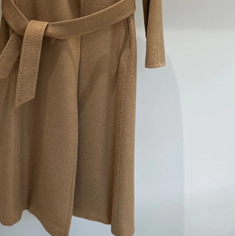 Max Mara MaxMara Classic Long Coat in Khaki 0089 Size XS / US 0-2 / IT 36-38 - 3 Thumbnail