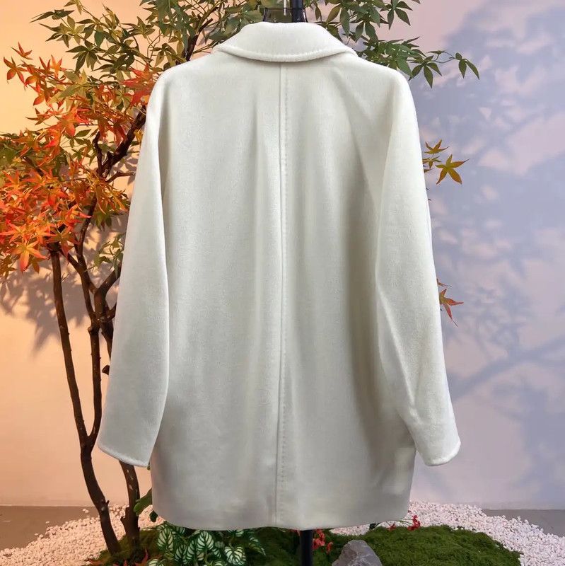 Max Mara MaxMara Cream Wool Women's Coat 0089 Size S / US 4 / IT 40 - 2 Thumbnail