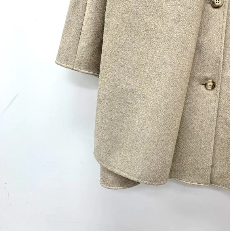 Max Mara MaxMara Beige Cashmere Women's Coat 0089 Size ONE SIZE - 4 Thumbnail