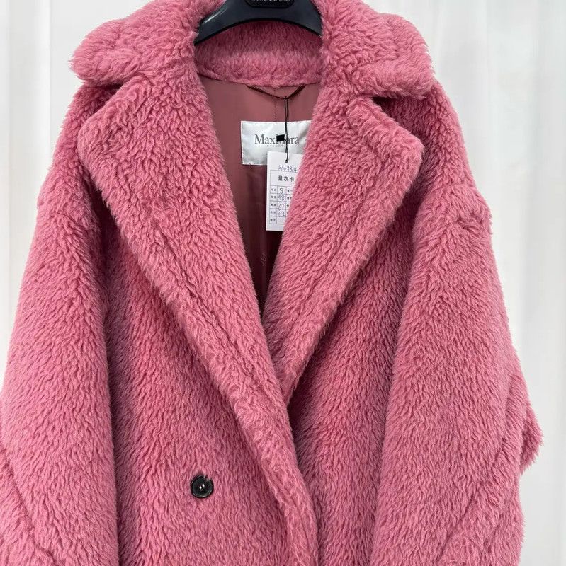 Max Mara MaxMara Pink Alpaca Wool Long Coat 0089 Size S / US 4 / IT 40 - 3 Thumbnail