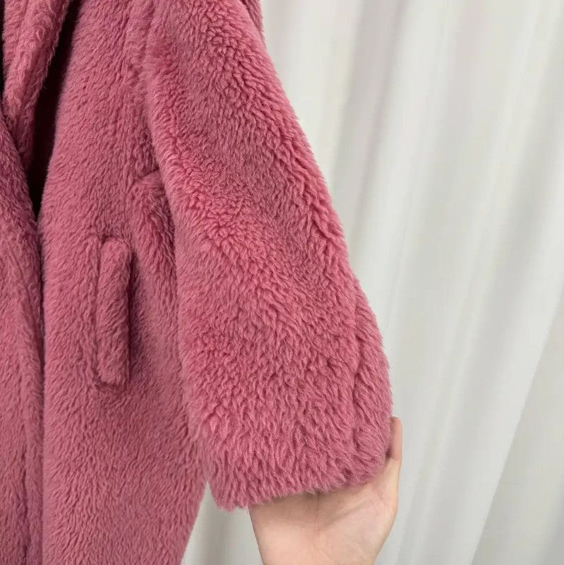 Max Mara MaxMara Pink Alpaca Wool Long Coat 0089 Size S / US 4 / IT 40 - 4 Thumbnail