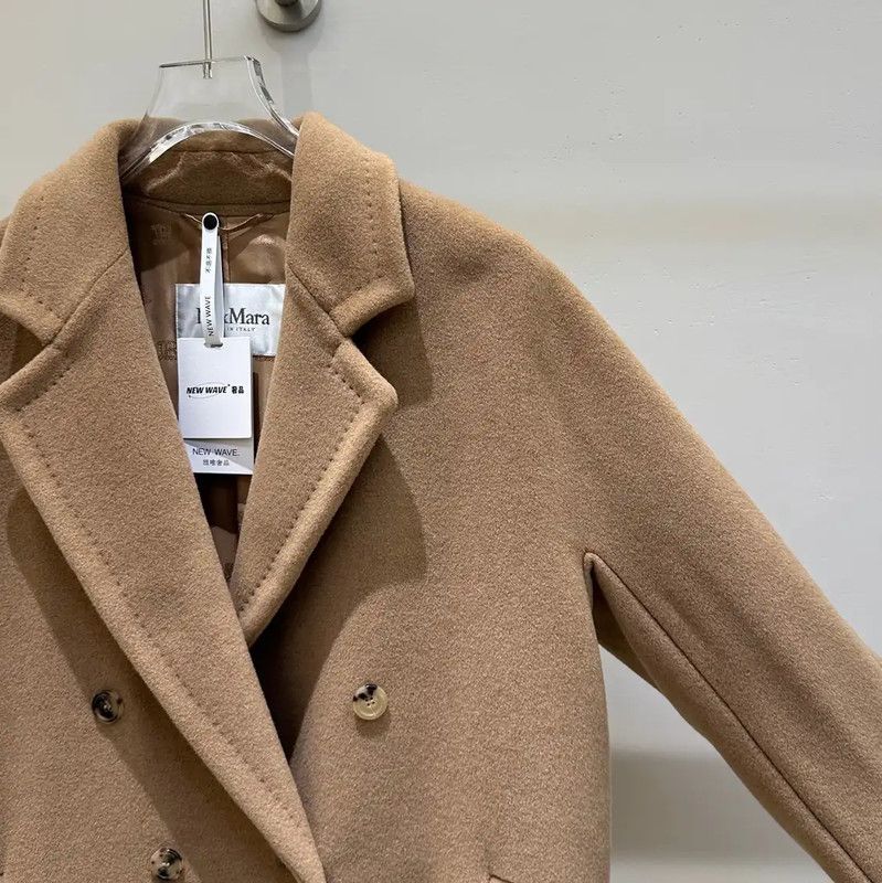 Max Mara MaxMara Beige Wool Blend Mid-Length Coat 0089 Size S / US 4 / IT 40 - 3 Thumbnail