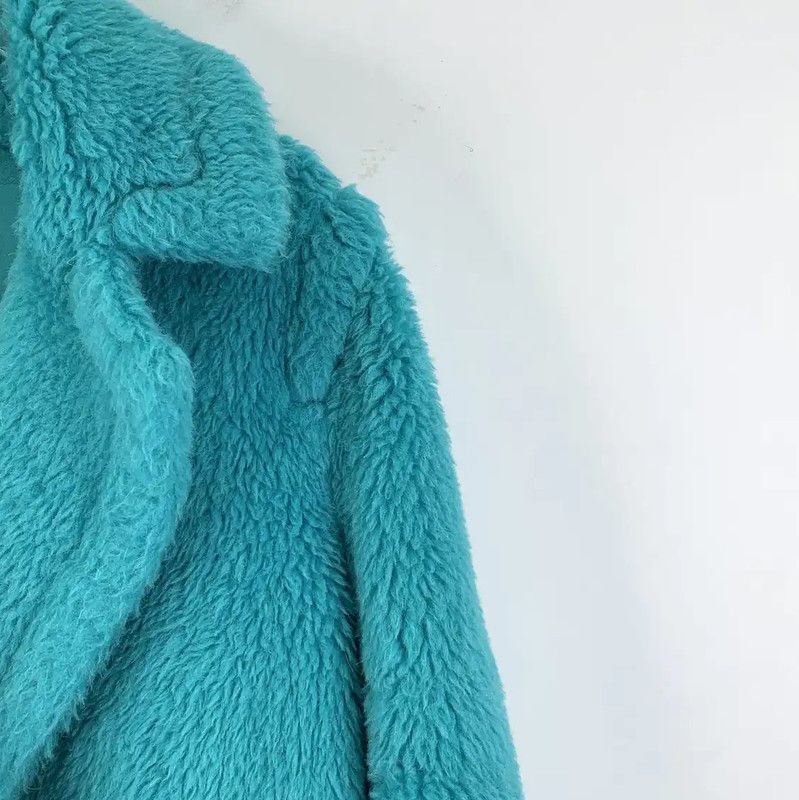 Max Mara MaxMara Turquoise Alpaca Wool Women's Coat 0089 Size S / US 4 / IT 40 - 3 Thumbnail