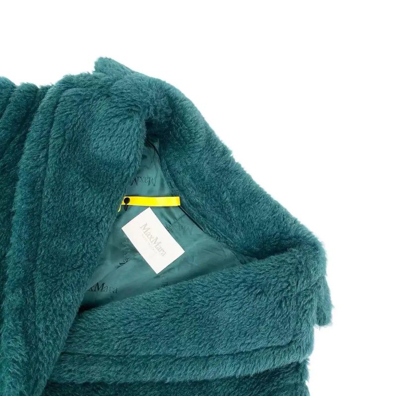 Max Mara MaxMara Women's Teal Fur Coat 0089 Size S / US 4 / IT 40 - 3 Thumbnail