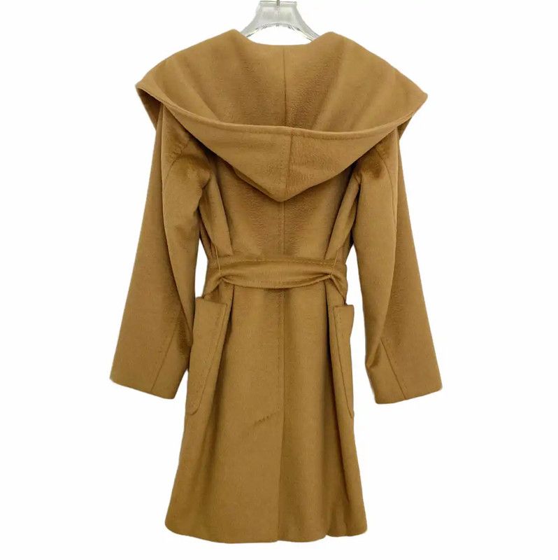 Max Mara MaxMara Khaki Alpaca Wool Coat for Women 0089 Size XS / US 0-2 / IT 36-38 - 2 Thumbnail