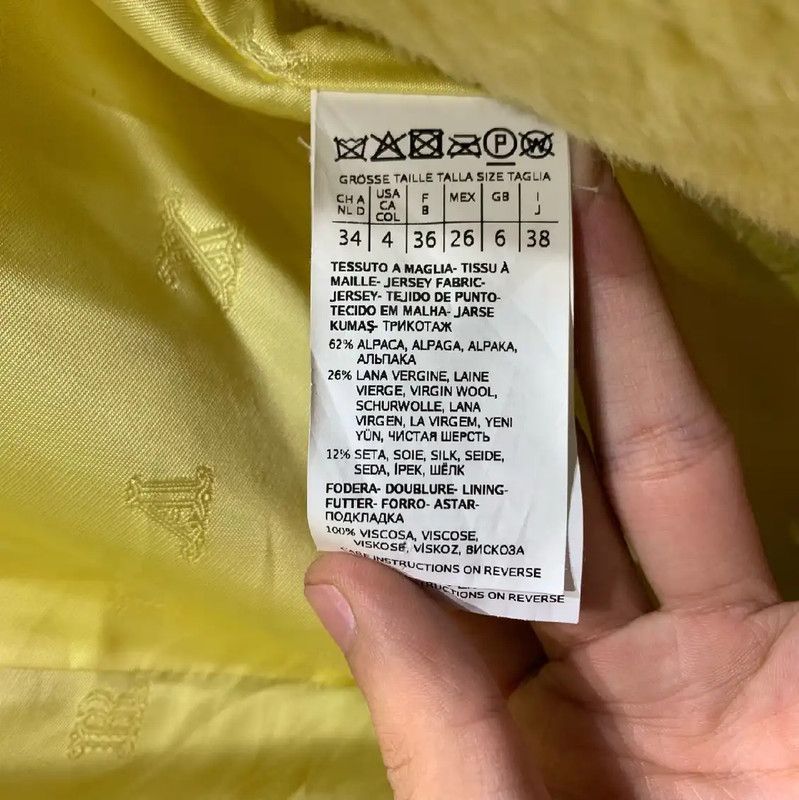 Max Mara MaxMara Cozy Yellow Wool Coat for Women 0089 Size ONE SIZE - 8 Thumbnail