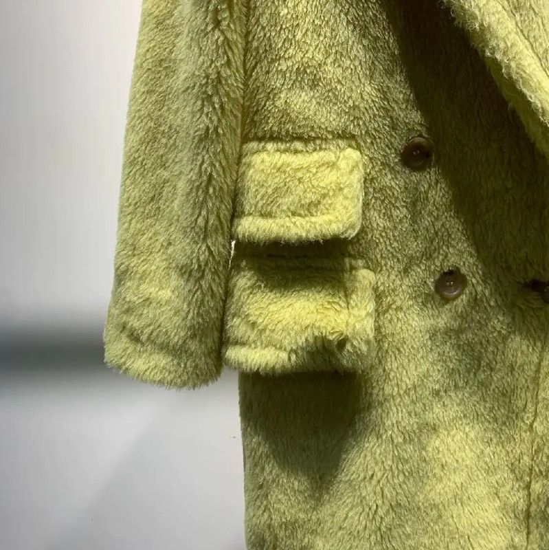 Max Mara MaxMara Cozy Yellow Wool Coat for Women 0089 Size ONE SIZE - 5 Thumbnail