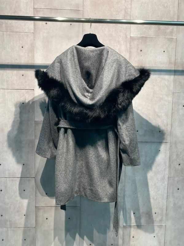 Max Mara MaxMara Gray Cashmere Winter Coat 0089 Size M / US 6-8 / IT 42-44 - 4 Thumbnail