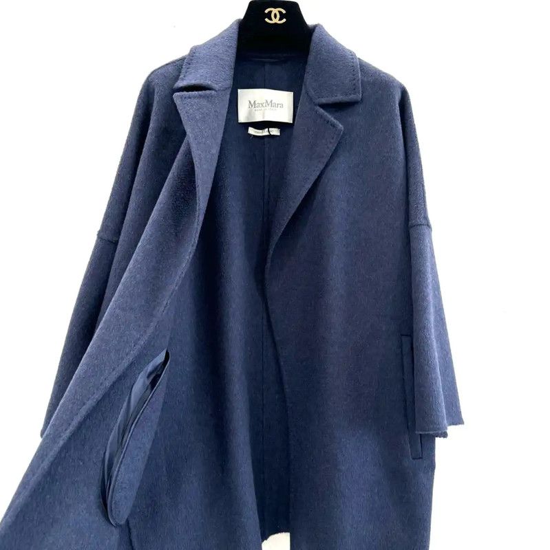 Max Mara MaxMara Navy Blue Cotton Women's Coat 0089 Size S / US 4 / IT 40 - 3 Thumbnail