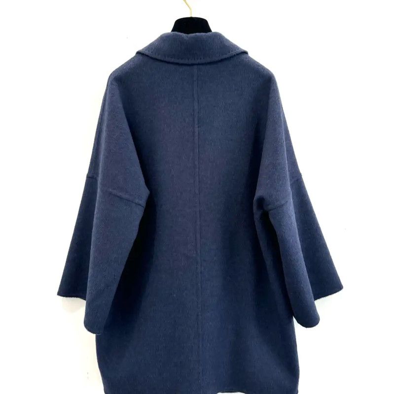 Max Mara MaxMara Navy Blue Cotton Women's Coat 0089 Size S / US 4 / IT 40 - 2 Thumbnail