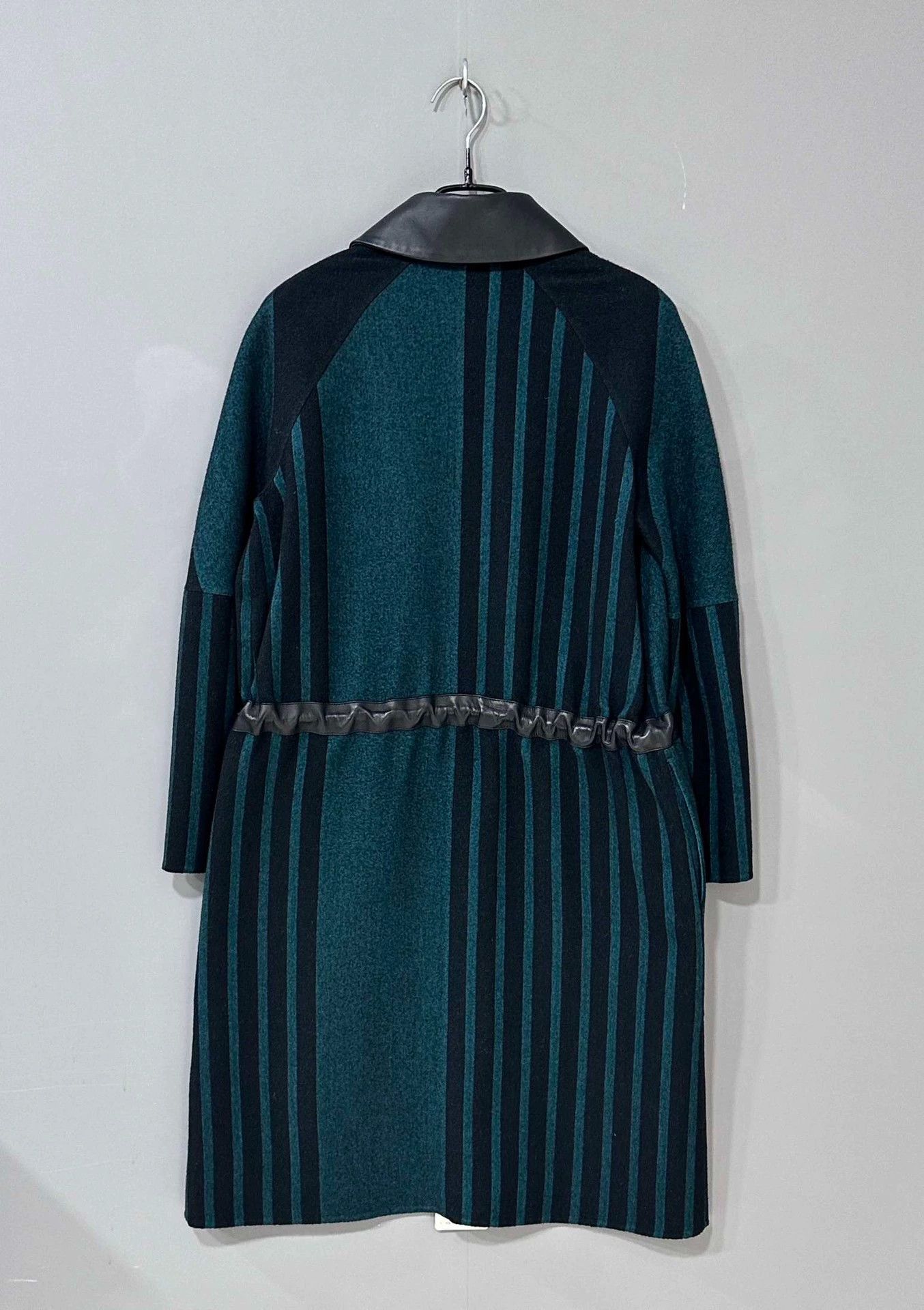 Hermes Striped Leather Trim Cashmere Coat - dmc Size US XS / EU 42 / 0 - 3 Thumbnail