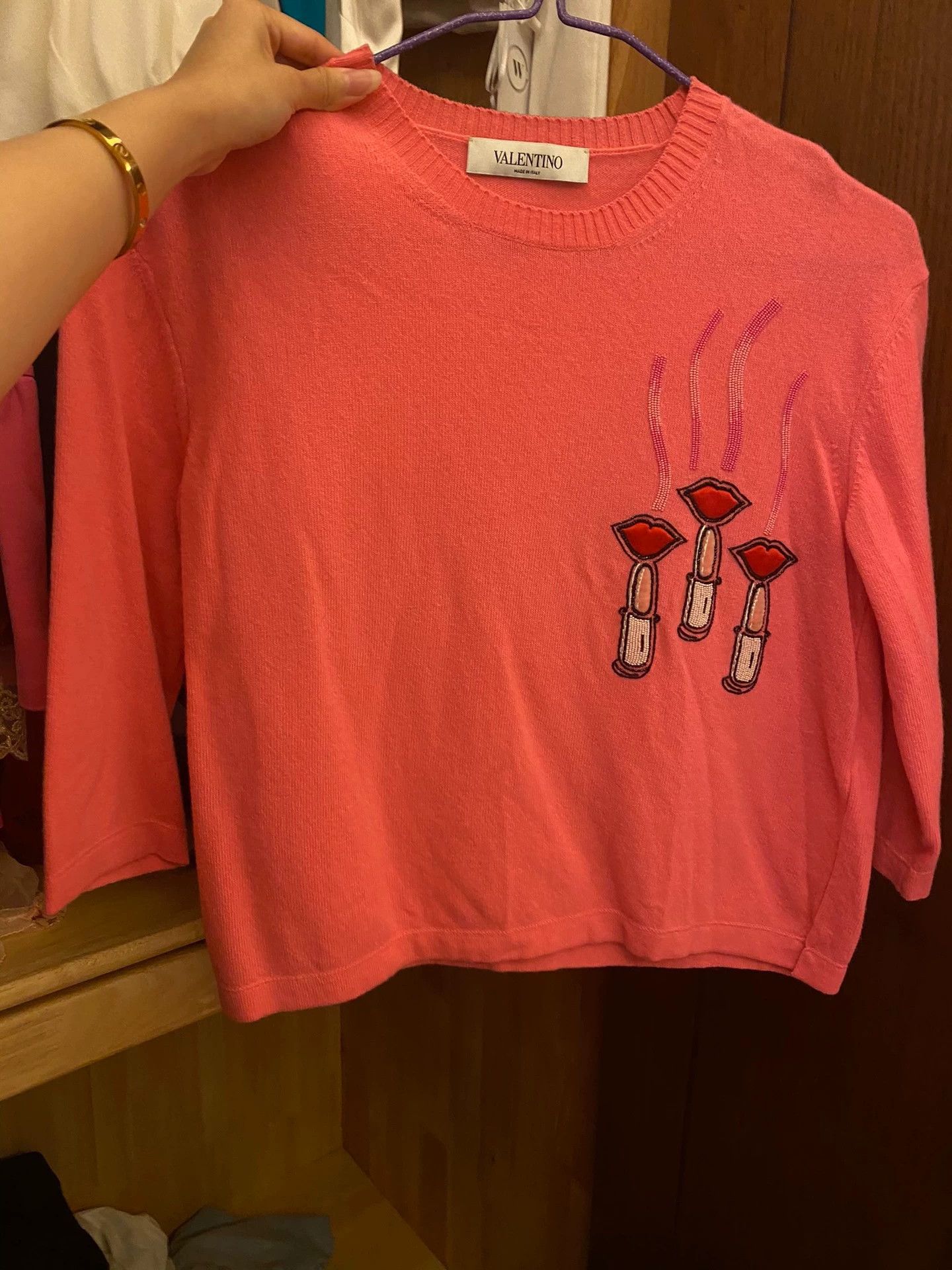 Valentino Valentino Pink Lipstick Knit Sweater - dmc Size US S / EU 44-46 / 1 - 4 Thumbnail