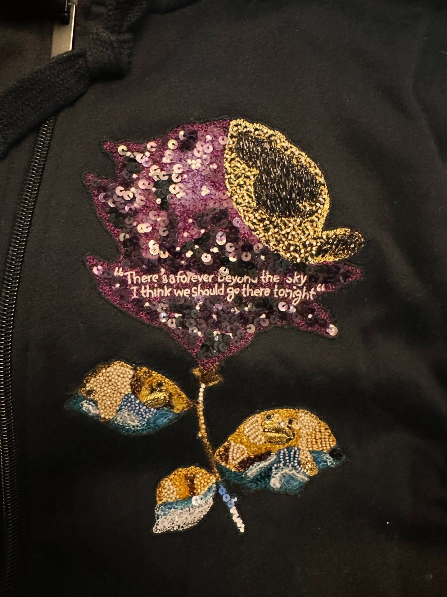 Valentino Valentino Black Sequined Hoodie - dmc Size US M / EU 48-50 / 2 - 2 Thumbnail