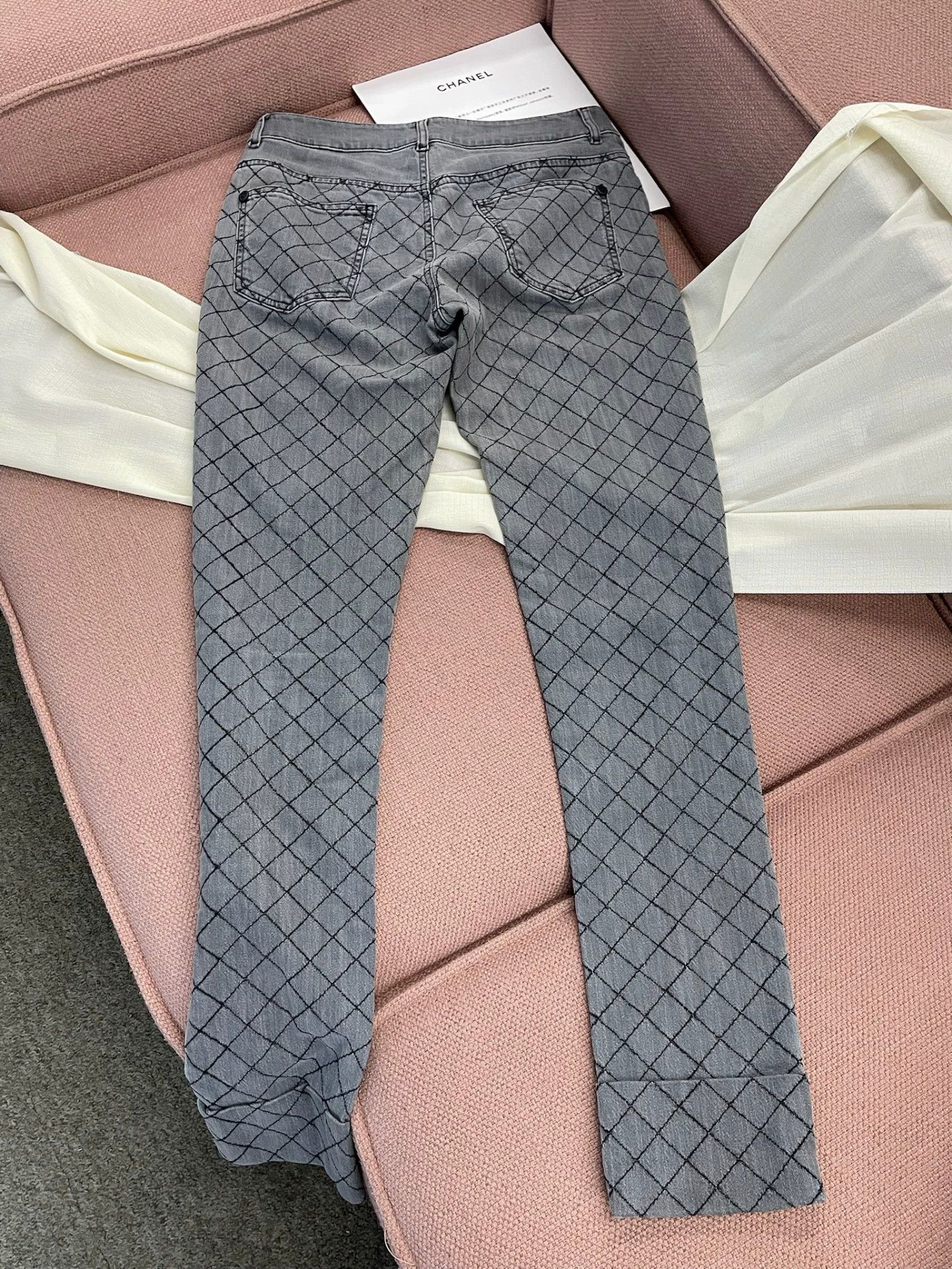 Chanel Chanel Gray Quilted Denim Jeans - dmc Size US 38 / EU 54 - 2 Thumbnail