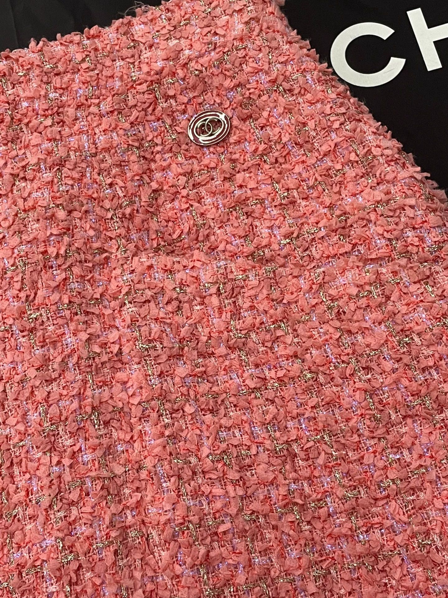 Chanel Tweed Pink Half Skirt - dmc