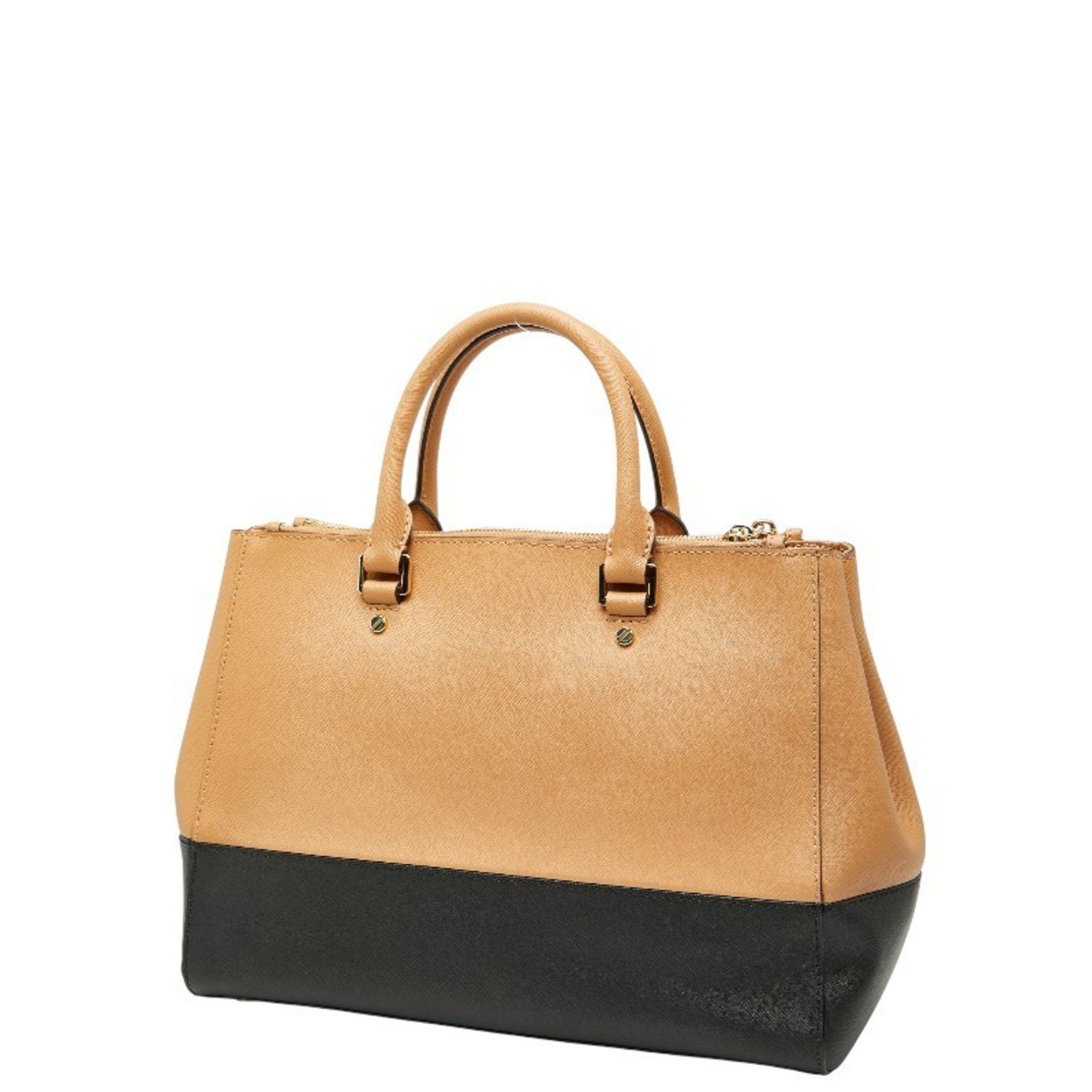 Michael Kors Michael Kors Sutton Medium Tote/Shoulder Bag, 2-Way, Beige/Black Leather, Women's Size ONE SIZE - 2 Thumbnail