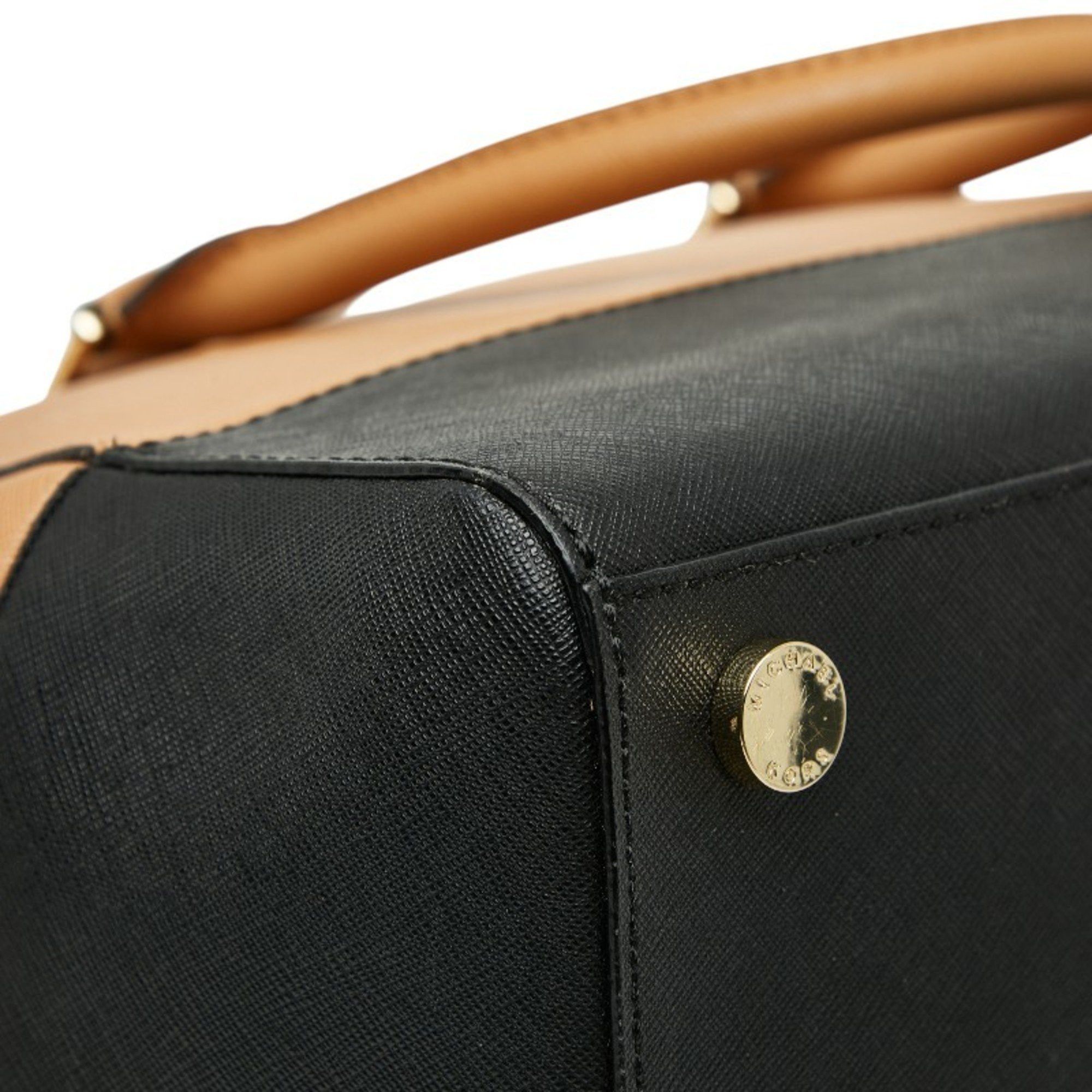 Michael Kors Michael Kors Sutton Medium Tote/Shoulder Bag, 2-Way, Beige/Black Leather, Women's Size ONE SIZE - 7 Thumbnail