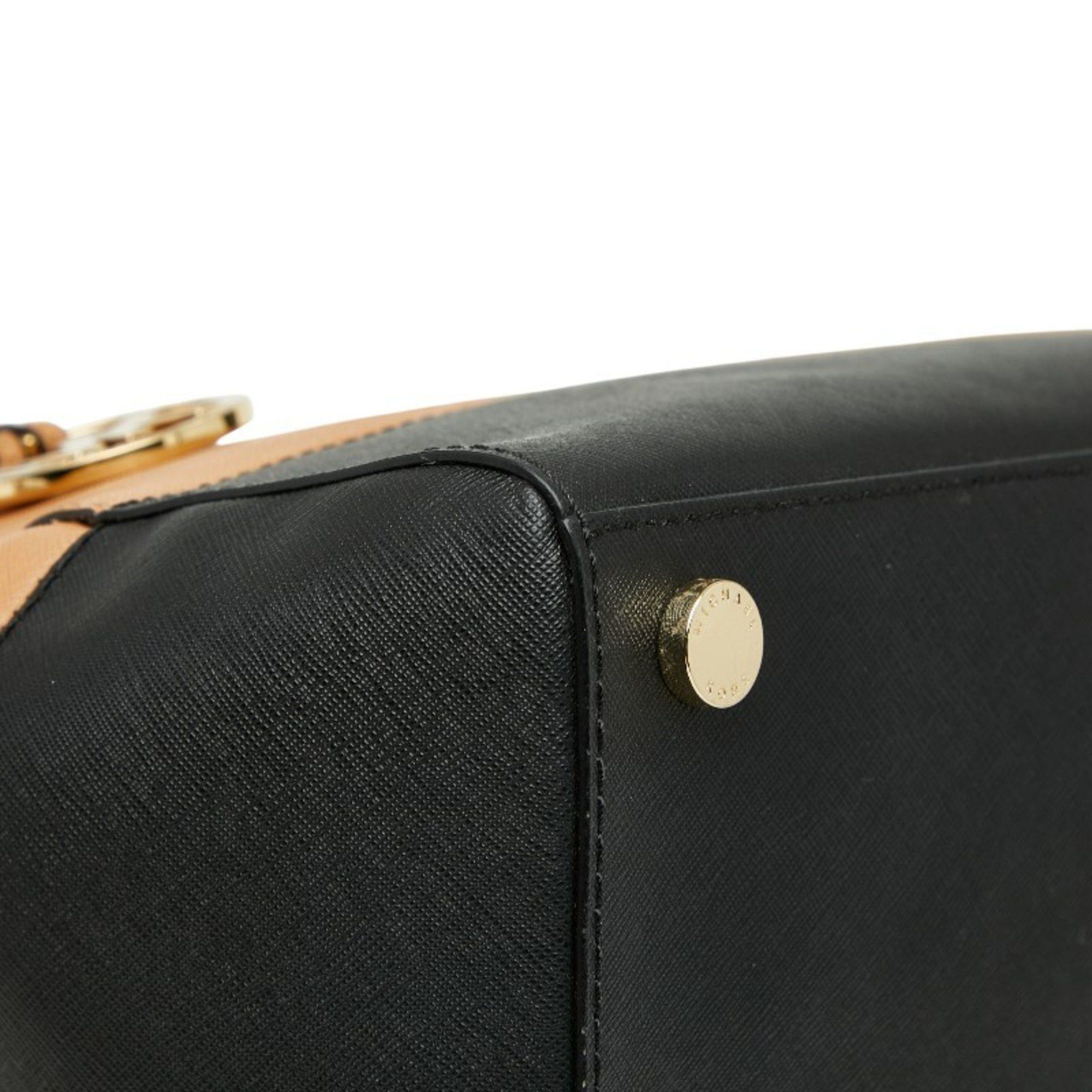 Michael Kors Michael Kors Sutton Medium Tote/Shoulder Bag, 2-Way, Beige/Black Leather, Women's Size ONE SIZE - 5 Thumbnail