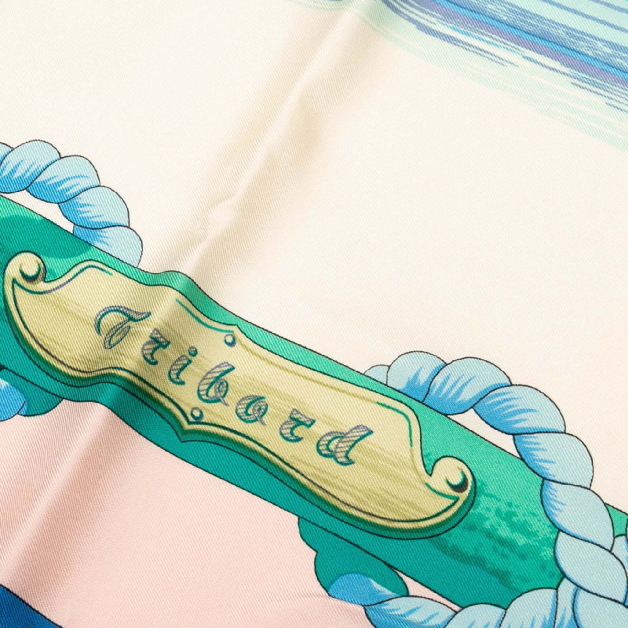 Hermes Hermes Hermès Carré 90 Tribord Sailing Ship Scarf, Beige, Blue, Multicolor, Silk, Women's Size ONE SIZE - 4 Thumbnail