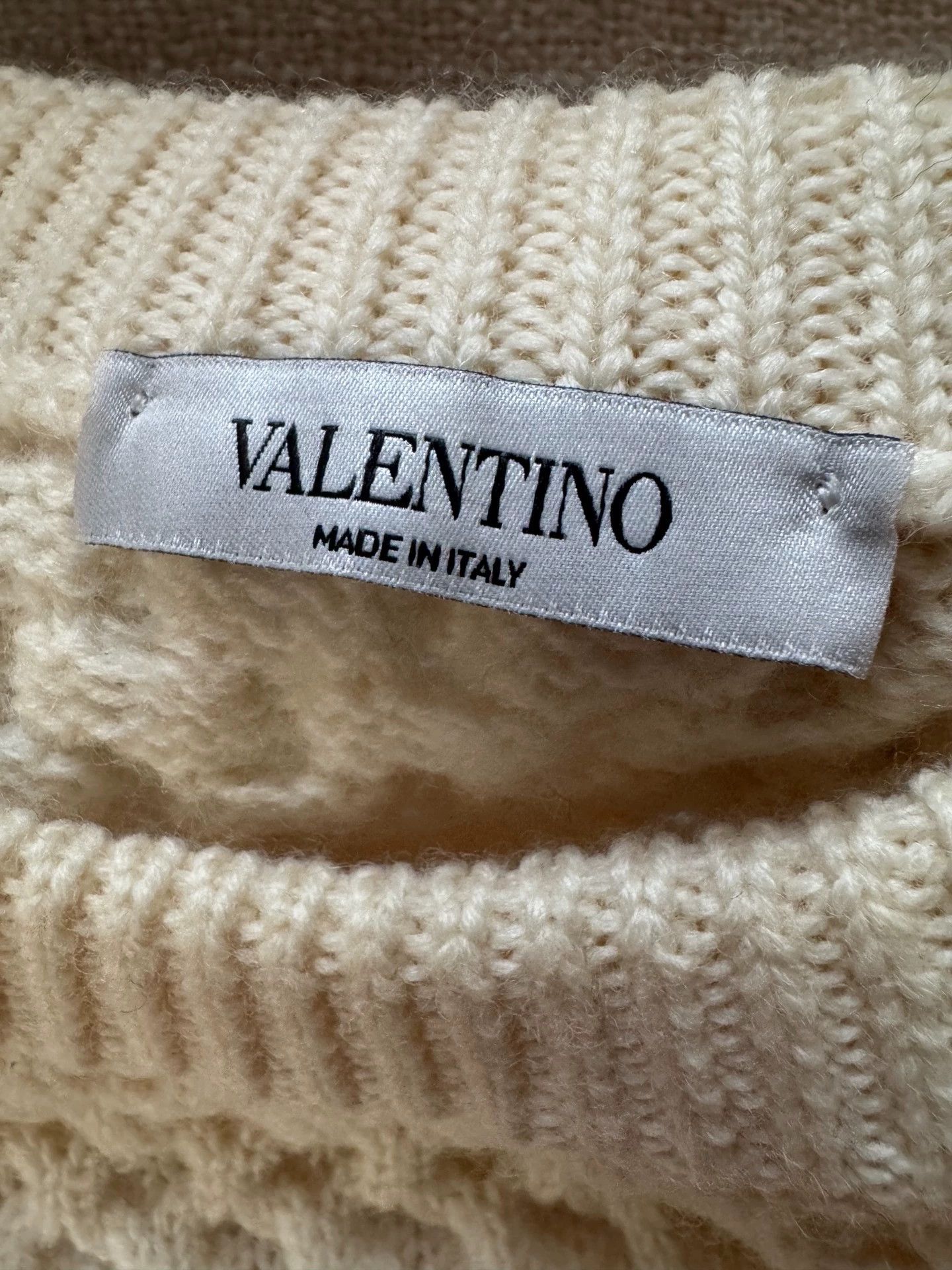 Valentino Oversize Beige Knit Sweater - dmc