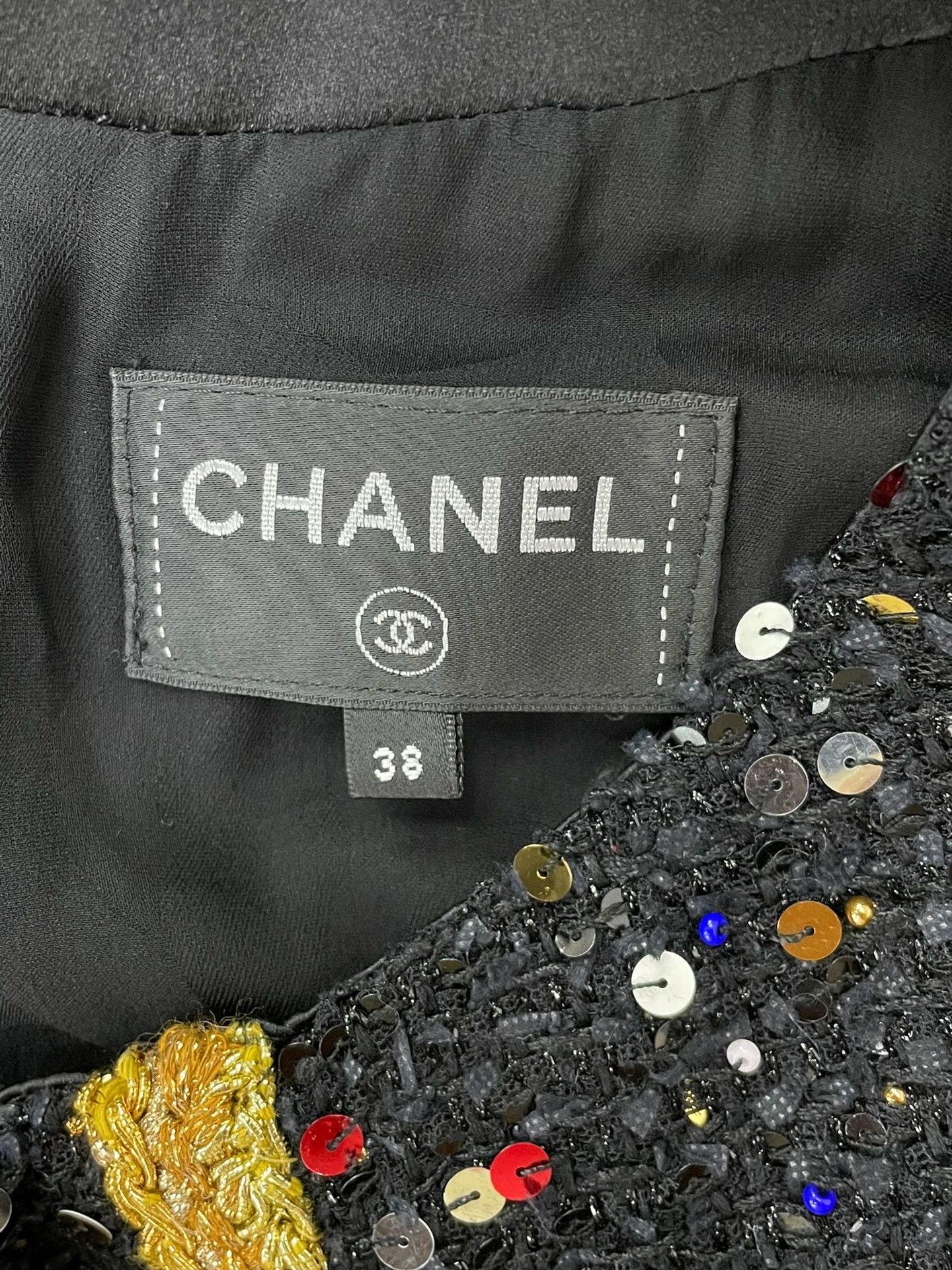 Chanel Chanel 22S Sequin Beaded Black Dress - dmc Size US 38 / EU 54 - 4 Thumbnail