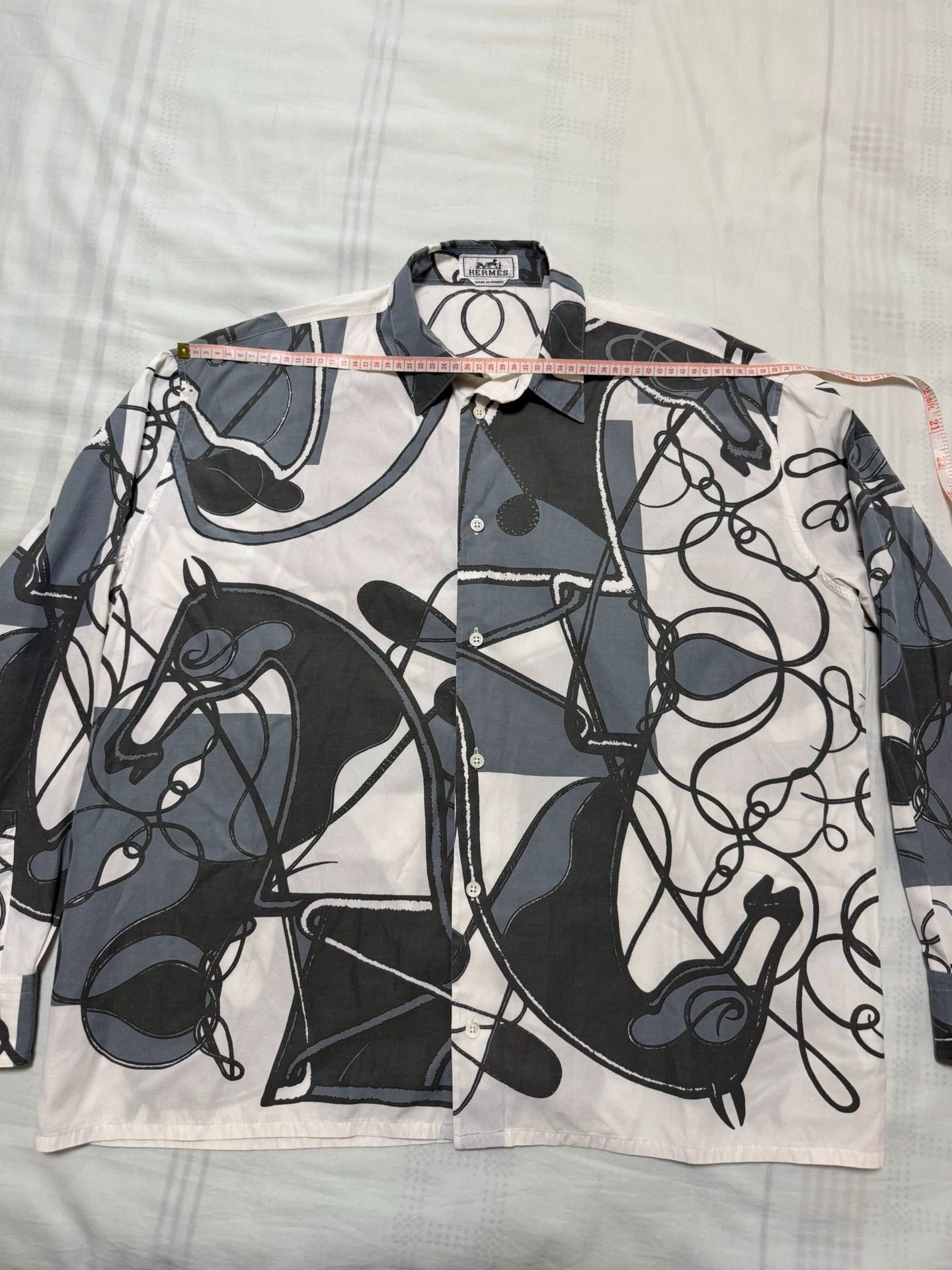 Hermes Hermes Silk Cotton Graphic Shirt - dmc Size US L / EU 52-54 / 3 - 3 Thumbnail