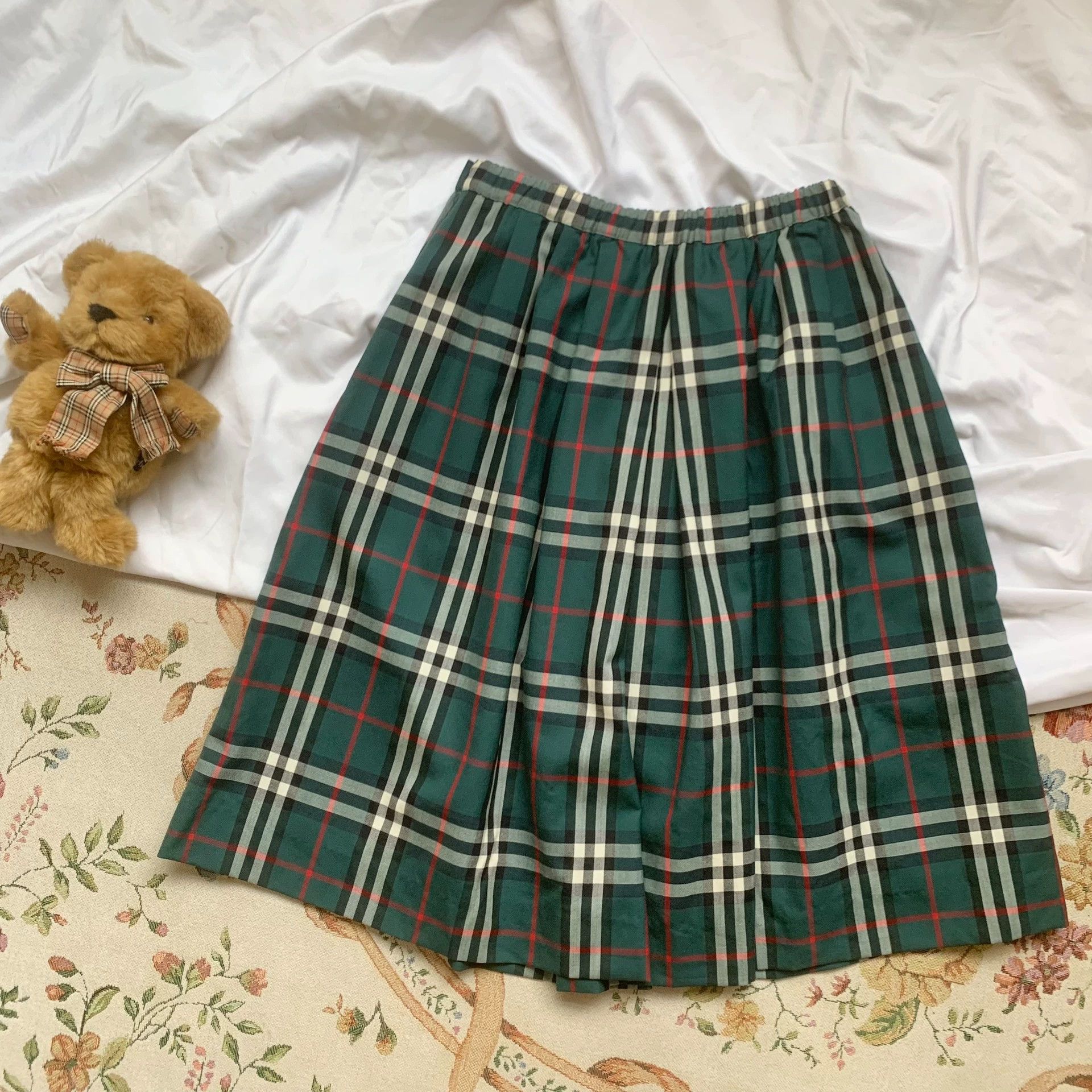 Burberry Burberry Green Plaid Wool Skirt - dmc Size US 28 / EU 44 - 4 Thumbnail