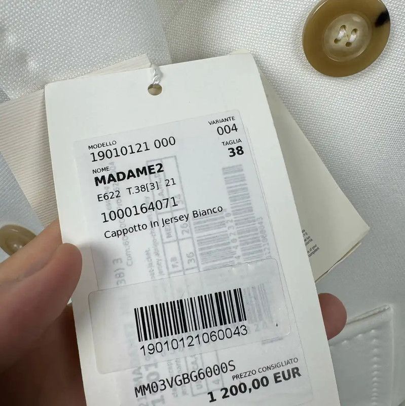 Max Mara MaxMara White Women's Double-Breasted Coat 0089 Size S / US 4 / IT 40 - 5 Thumbnail