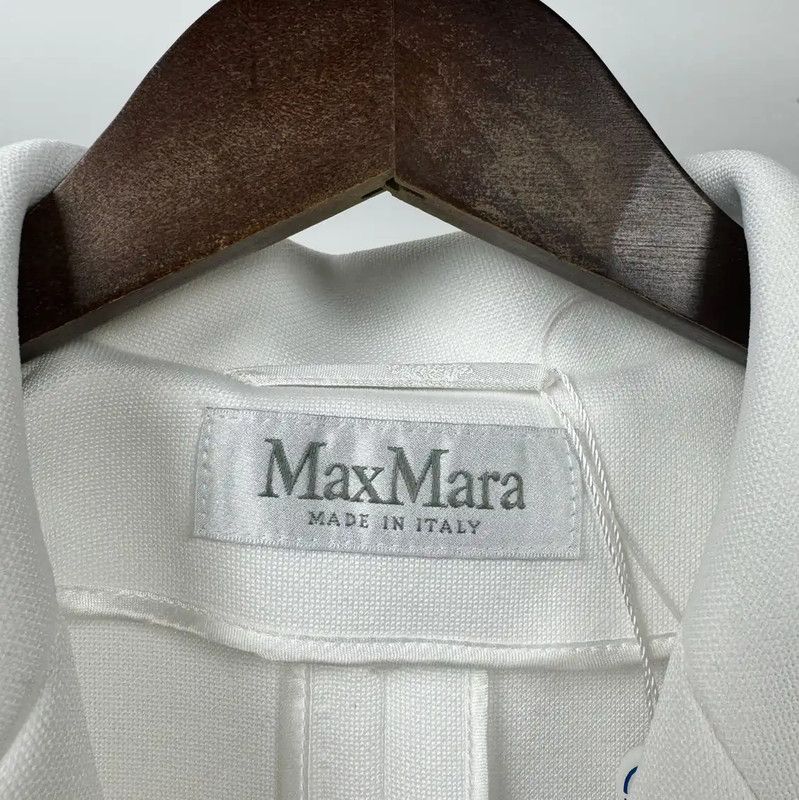 Max Mara MaxMara White Women's Double-Breasted Coat 0089 Size S / US 4 / IT 40 - 3 Thumbnail