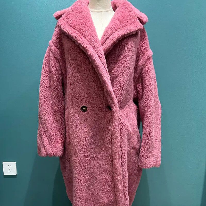 Max Mara MaxMara Pink Alpaca Wool Long Coat 0089 Size M / US 6-8 / IT 42-44 - 2 Thumbnail