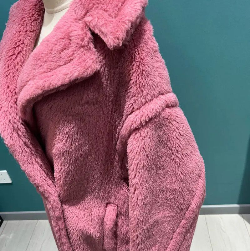 Max Mara MaxMara Pink Alpaca Wool Long Coat 0089 Size M / US 6-8 / IT 42-44 - 4 Thumbnail