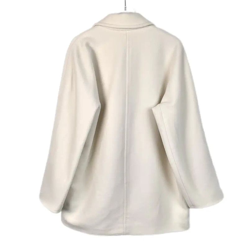 Max Mara MaxMara Cream Wool Women's Coat 0089 Size XS / US 0-2 / IT 36-38 - 2 Thumbnail