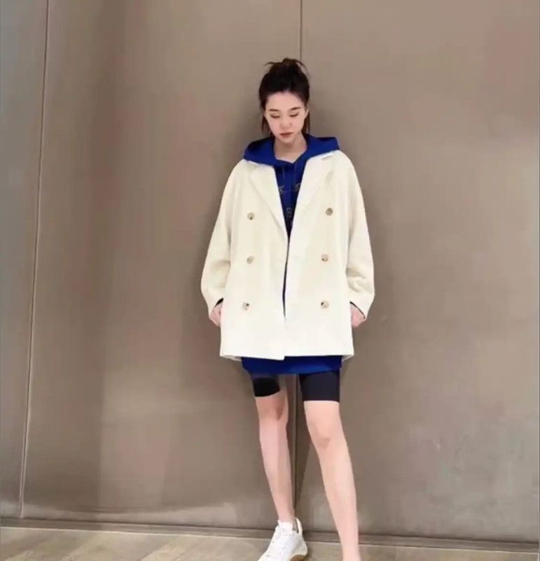 Max Mara MaxMara Cream Wool Women's Coat 0089 Size XS / US 0-2 / IT 36-38 - 8 Thumbnail