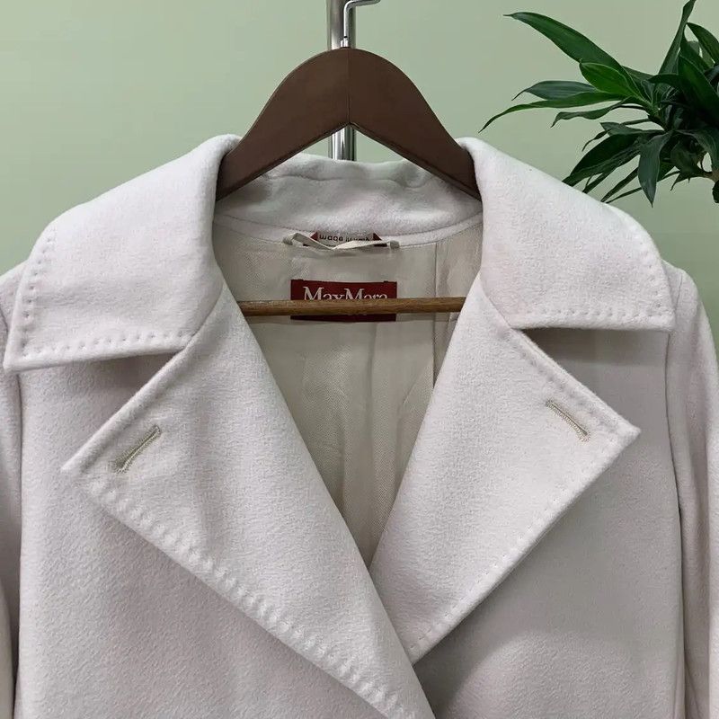 Max Mara MaxMara Elegant Women's White Coat 0089 Size XL / US 12-14 / IT 48-50 - 4 Thumbnail