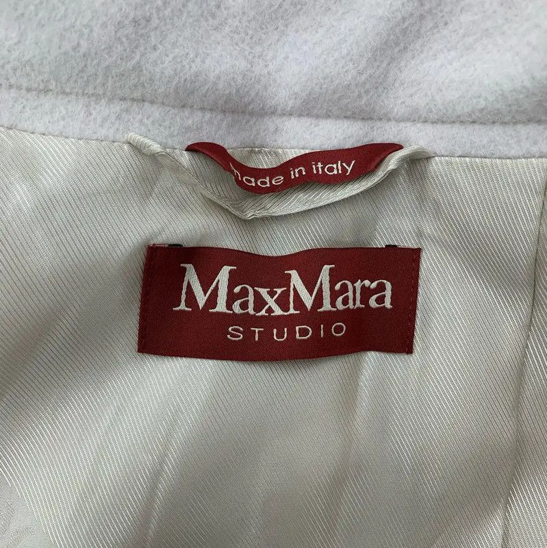 Max Mara MaxMara Elegant Women's White Coat 0089 Size XL / US 12-14 / IT 48-50 - 6 Thumbnail