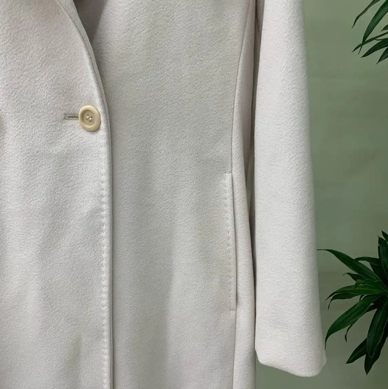 Max Mara MaxMara Elegant Women's White Coat 0089 Size XL / US 12-14 / IT 48-50 - 5 Thumbnail