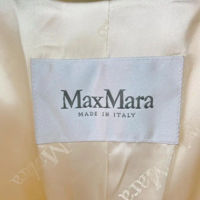 Max Mara MaxMara Classic White Alpaca Wool Coat 0089 Size XS / US 0-2 / IT 36-38 - 6 Thumbnail