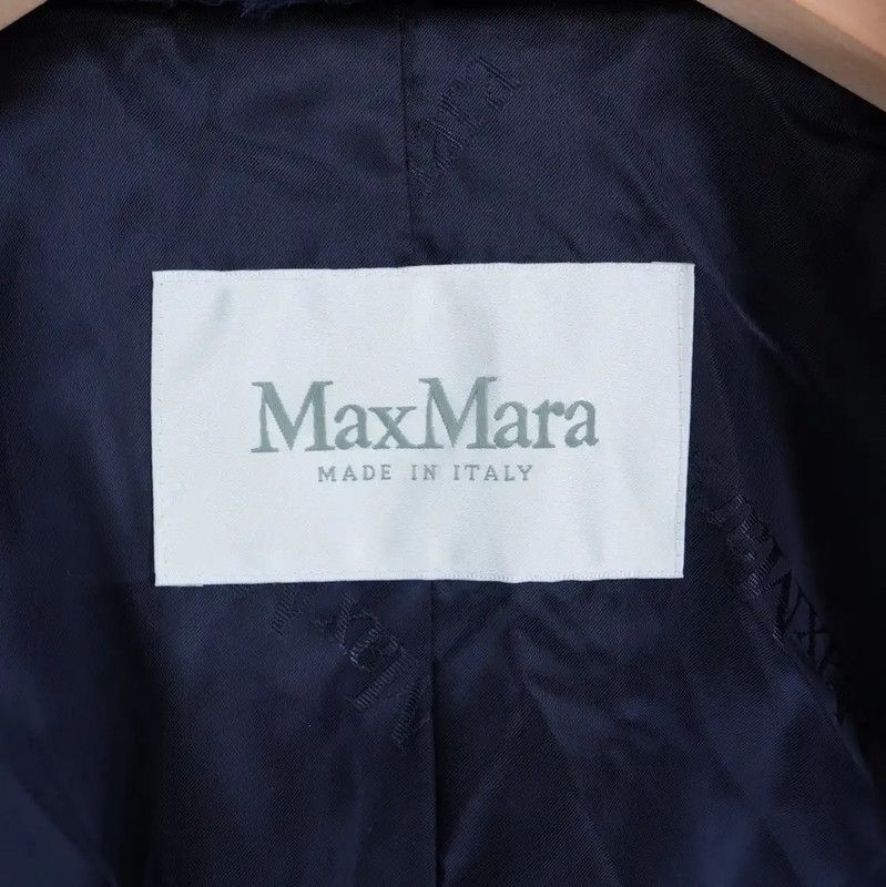 Max Mara MaxMara Navy Wool Blend Mid-Length Coat 0089 Size M / US 6-8 / IT 42-44 - 3 Thumbnail
