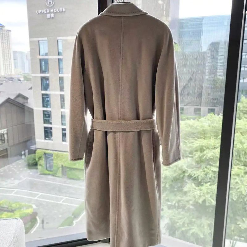 Max Mara MaxMara Beige Wool Women's Coat 0089 Size ONE SIZE - 2 Thumbnail