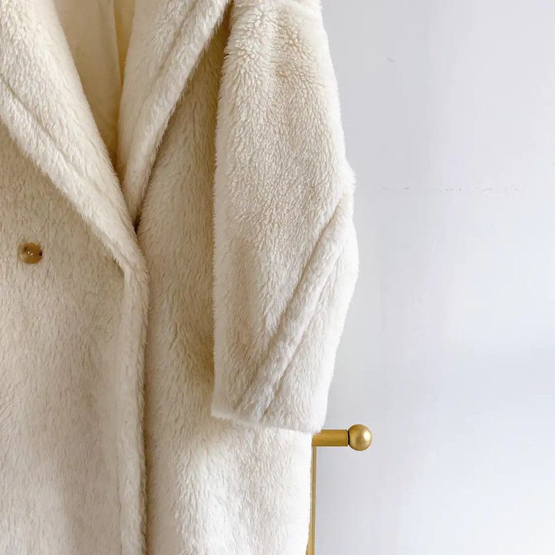Max Mara MaxMara Winter White Alpaca Long Coat 0089 Size M / US 6-8 / IT 42-44 - 4 Thumbnail