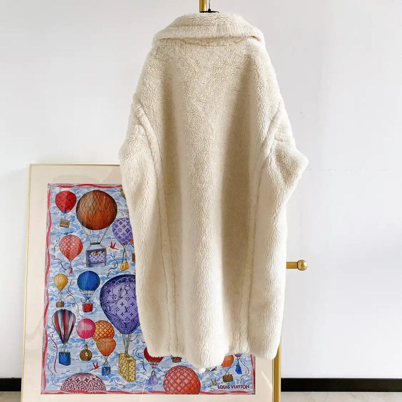 Max Mara MaxMara Winter White Alpaca Long Coat 0089 Size M / US 6-8 / IT 42-44 - 2 Thumbnail